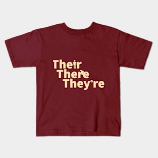 Their there or they're? pale yellow print Kids T-Shirt